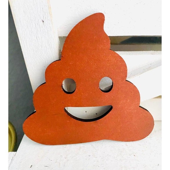 Set of 4 Wood Emoji Coasters - Picture 3 of 7